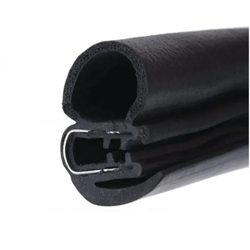 4 Meters Rubber Car Door Seal Weatherstrip EPDM steel belt Weatherstripping Soundproof Waterproof