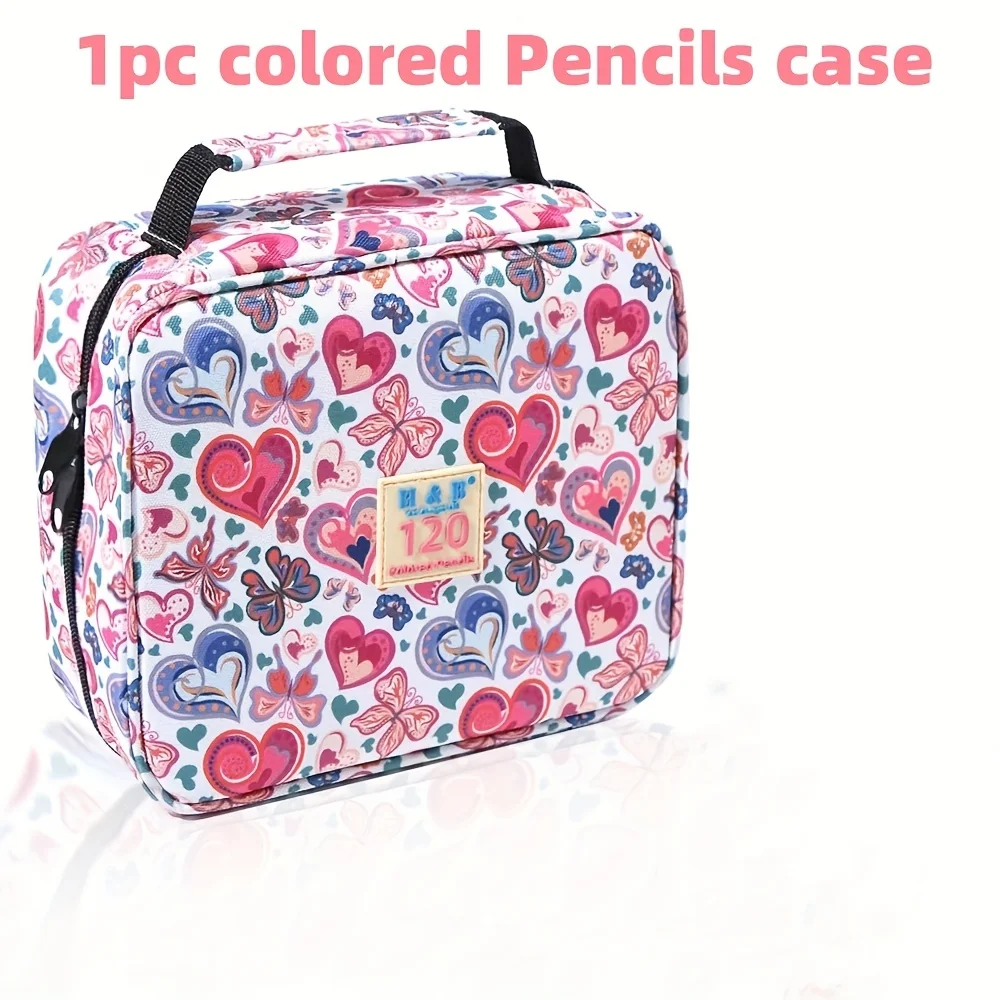 1pc Gekleurde Etui 50/72/120 Slots, Grote Capaciteit Pen Etui, Gel Pennen Organizer Rits Draagbaar Geschikt