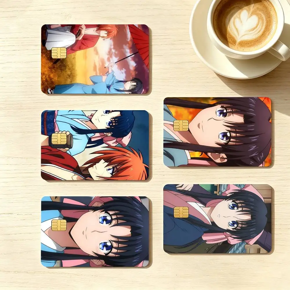 Anime R-Rurouni K-Kenshin Credit Card HD Stickers Small Chip Waterproof Sticker Game Card Decal Gift