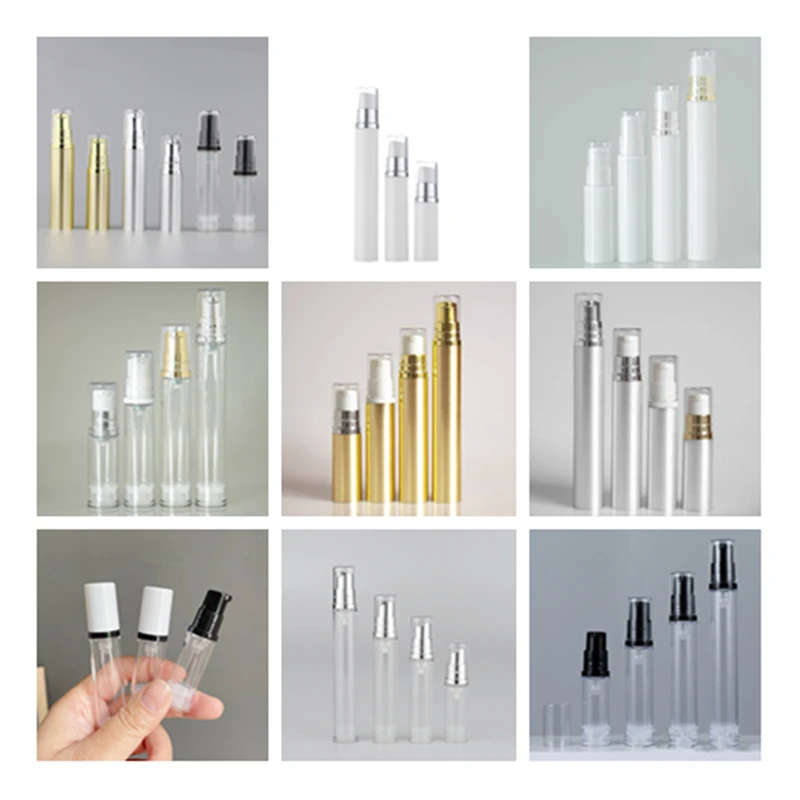 100pcs 5ML 10ML 15ML Vacuum Lotion Pump Bottle Liquid Essential Oil Perfume Bottle Dispenser Cosmetics Container