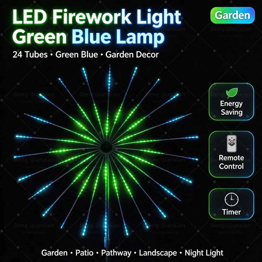 LED Firework Lamp, 5th Gen Sound Activated, Double-Sided Glow, Large Diameter, Waterproof, APP Bluetooth, Festival