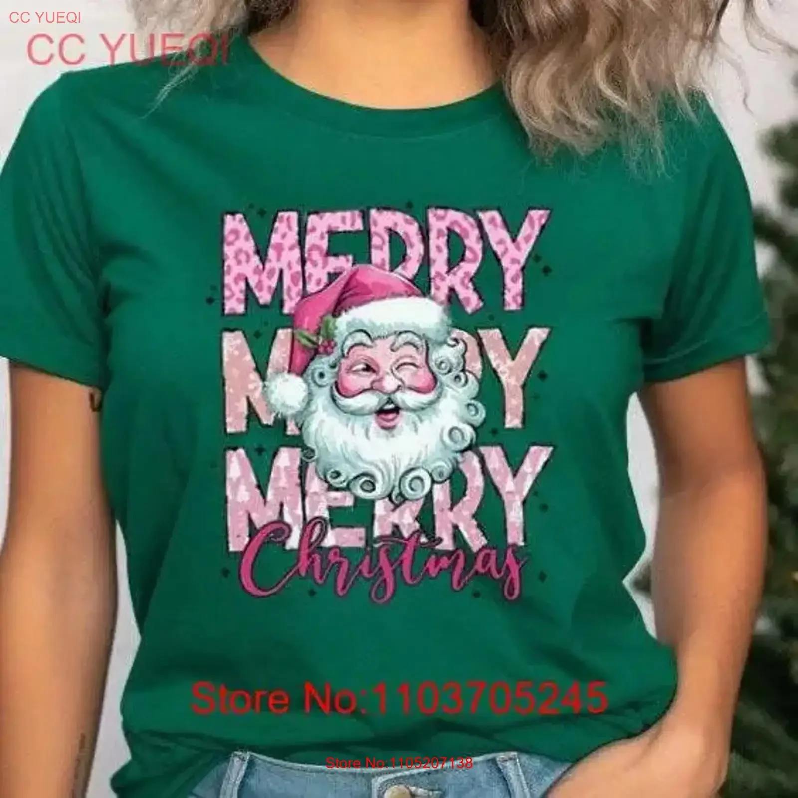 

Розовая футболка с круглым вырезом Merry Pink Santa Christmas Bella DTF 50056, винтажная, удобная, унисекс, слегка универсальная