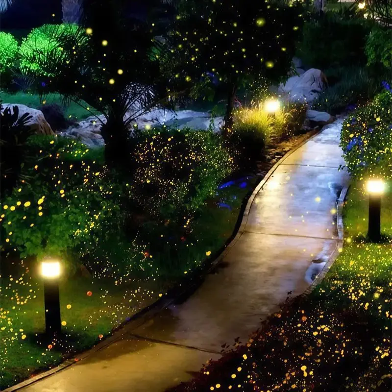 Dynamic Firefly Projection Light Starry Night Light Outdoor IP65 Waterproof Ambient Light Park Scenic Spot Lighting 20W Led Yard