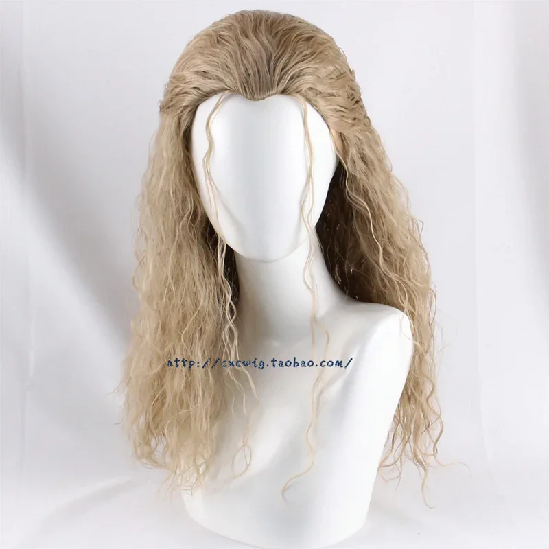 New Thor Cosplay Wigs Movie Love And Thunder 4 Role Play Fantasia Man Blonde Curly Hair Halloween Carnival Cloth Hair