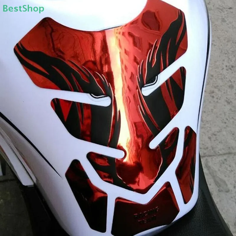 ★★★For Motorcycle 3D Fishbone Tank Pad Stickers Oil Gas Protector Cover Decor Flame Motorcycle Accessories