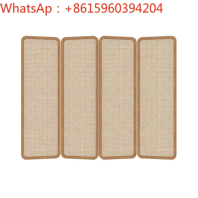 Custom-made new Chinese-style rattan screen partition living room folding mobile hotel porch solid wood folding screen