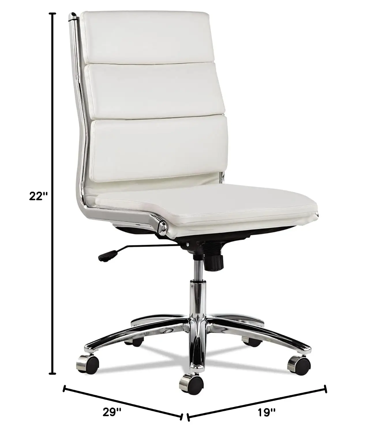 Mid-Back Swivel Office Chair, Faux Leather, Chrome Frame, Customized