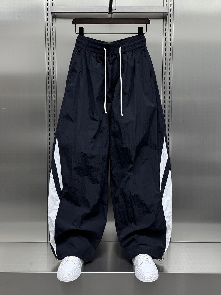 

Men's Summer Lightweight Straight Leg Ice Silk Casual Pants Qui Dry Wide Leg Sports Loose Fit Faionable Brand Trousers