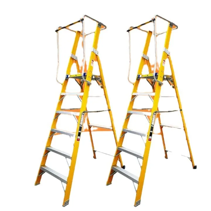 

Platform ladder fiberglass ladder FRP platform Jiudengladder