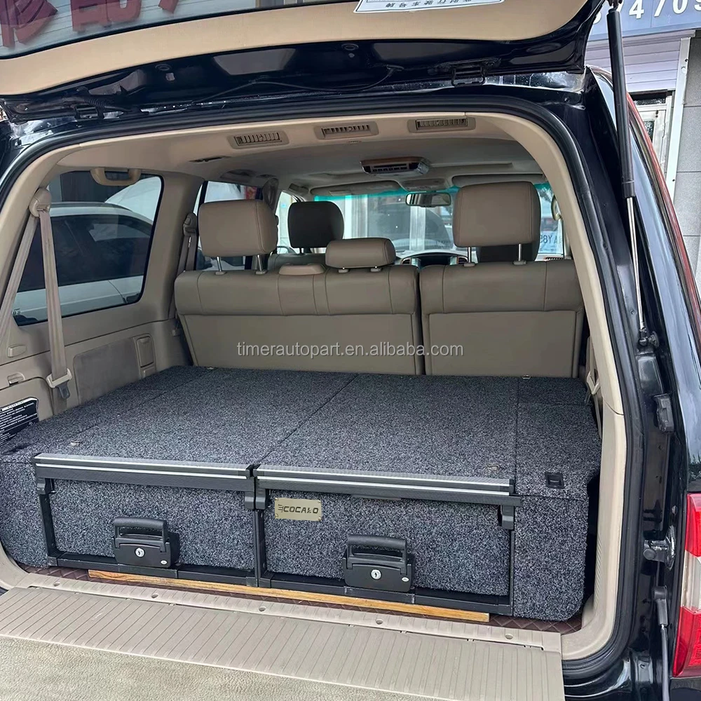 4wd Offroad Drawer LC100 Land Cruiser 100 Series Heavy du ty Super Quality Lockable Keys Twin Drawers Tool Boxes with Sliding To