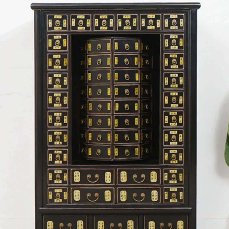 

Chinese solid wood traditional medicine cabinet, multi-pumping chest , retro and old storage for storing medicinal materials