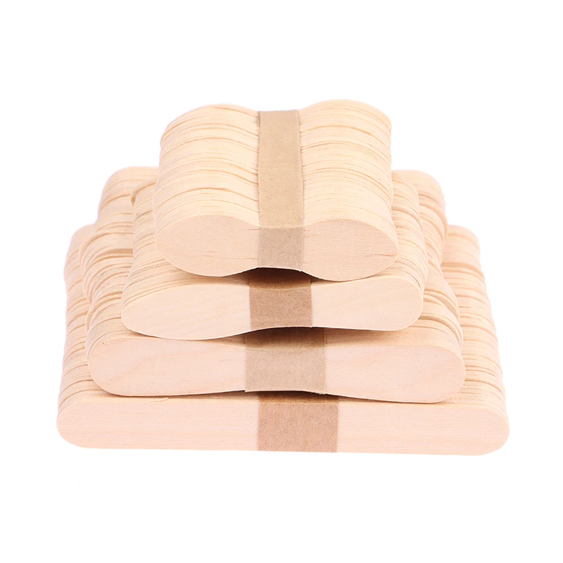 【50Pcs Wax Waxing Disposable Sticks Wood Tongue Depressor Spatula Woman Wooden Body Hair Removal Sticks Beauty Toiletry Kits】