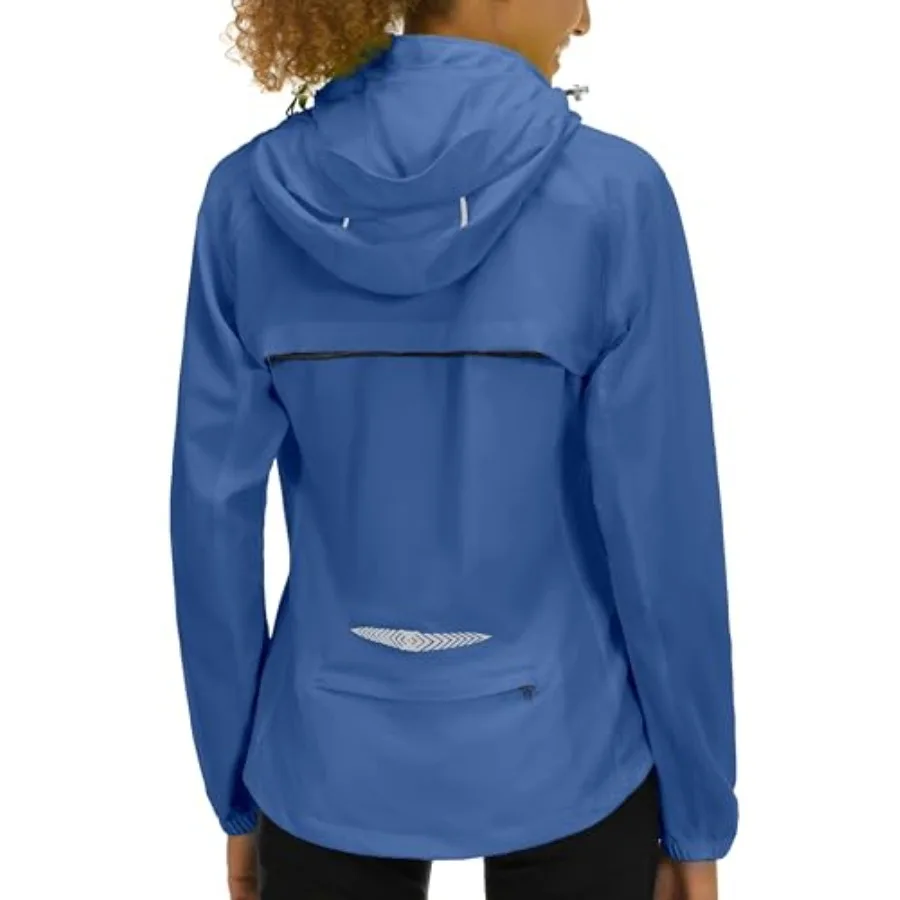 

Women's Lightweight Waterproof Cycling Jacket with Removable Sleeves and Hood for Biking Running Golf