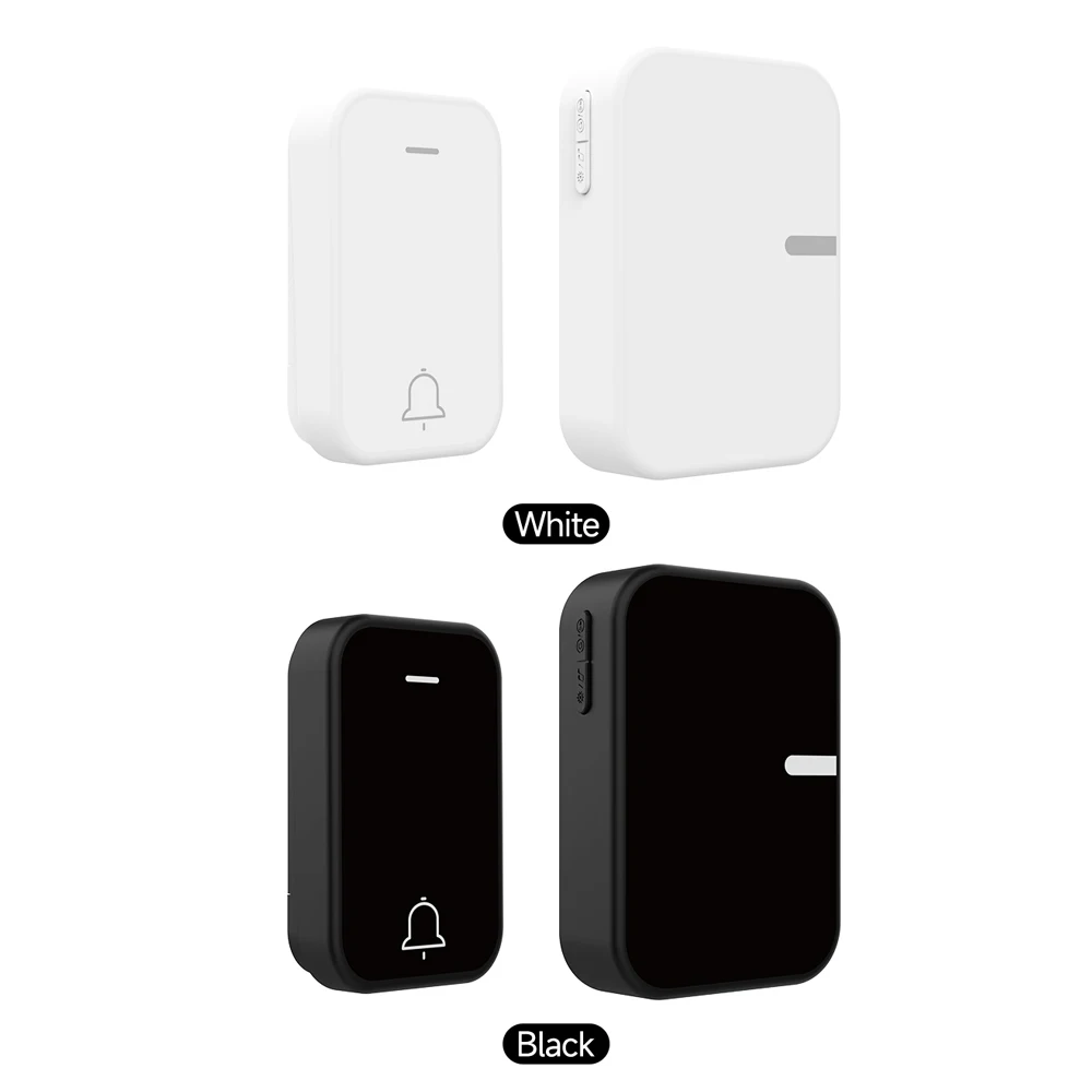 EU UK US Plug Black Acrylic Kinetic Energy Wireless Doorbell  38 Songs No Battery Waterproof Self Powered Door Bell