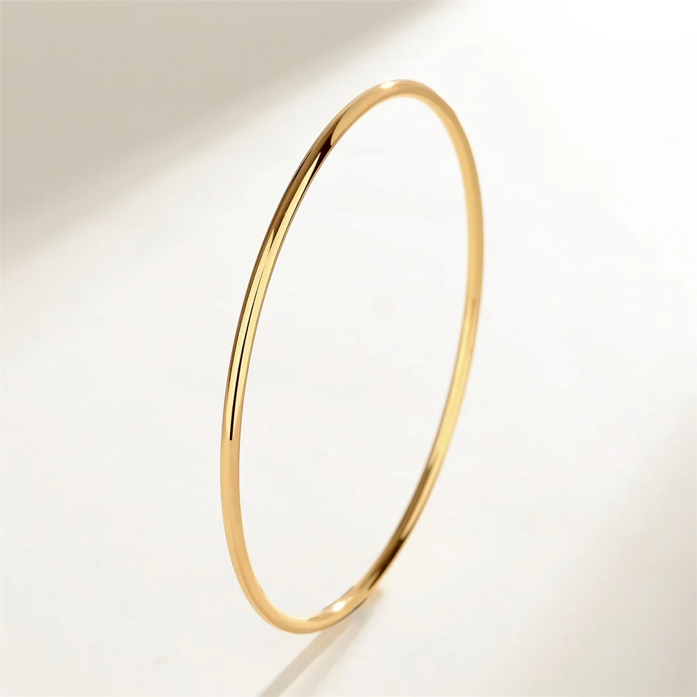 925 Sterling Silver 24k Gold Color Dubai Bangles Kids Ethiopian Bracelet Africa Arab Jewelry Gift Bangles 6cm Inside Diameter