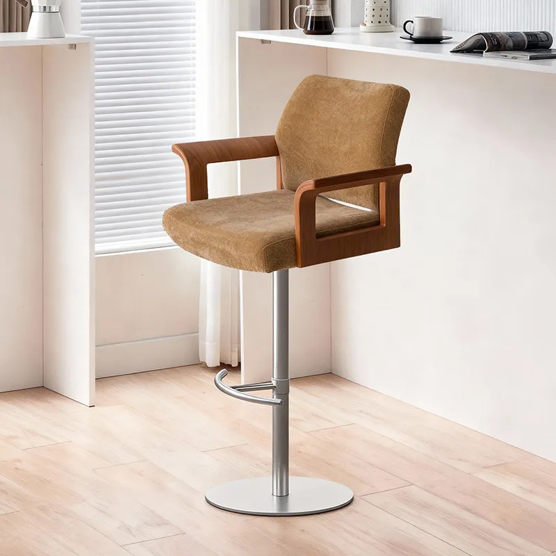 Medieval style liftable rotating bar chair living room bedroom home high chair leisure armchair