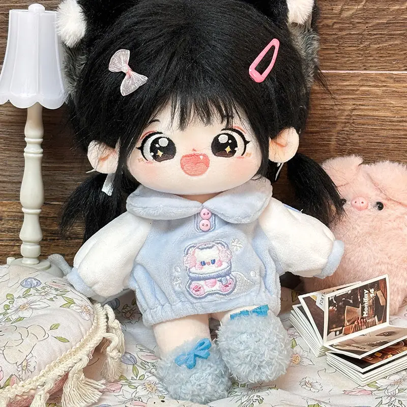 20cm Cotton Doll Clothes Hoodies T-shirt Mini Clothes For Cotton Stuffed Dolls Toys Accessories Idol Doll Outfit T-shirt