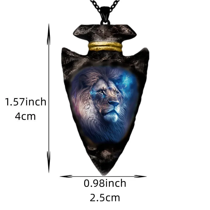 Fashion Indian Animal Lion Pendant Necklace Hip Hop Black Chain Necklaces for Men Stainless Steel Jewelry Accessories Party Gift