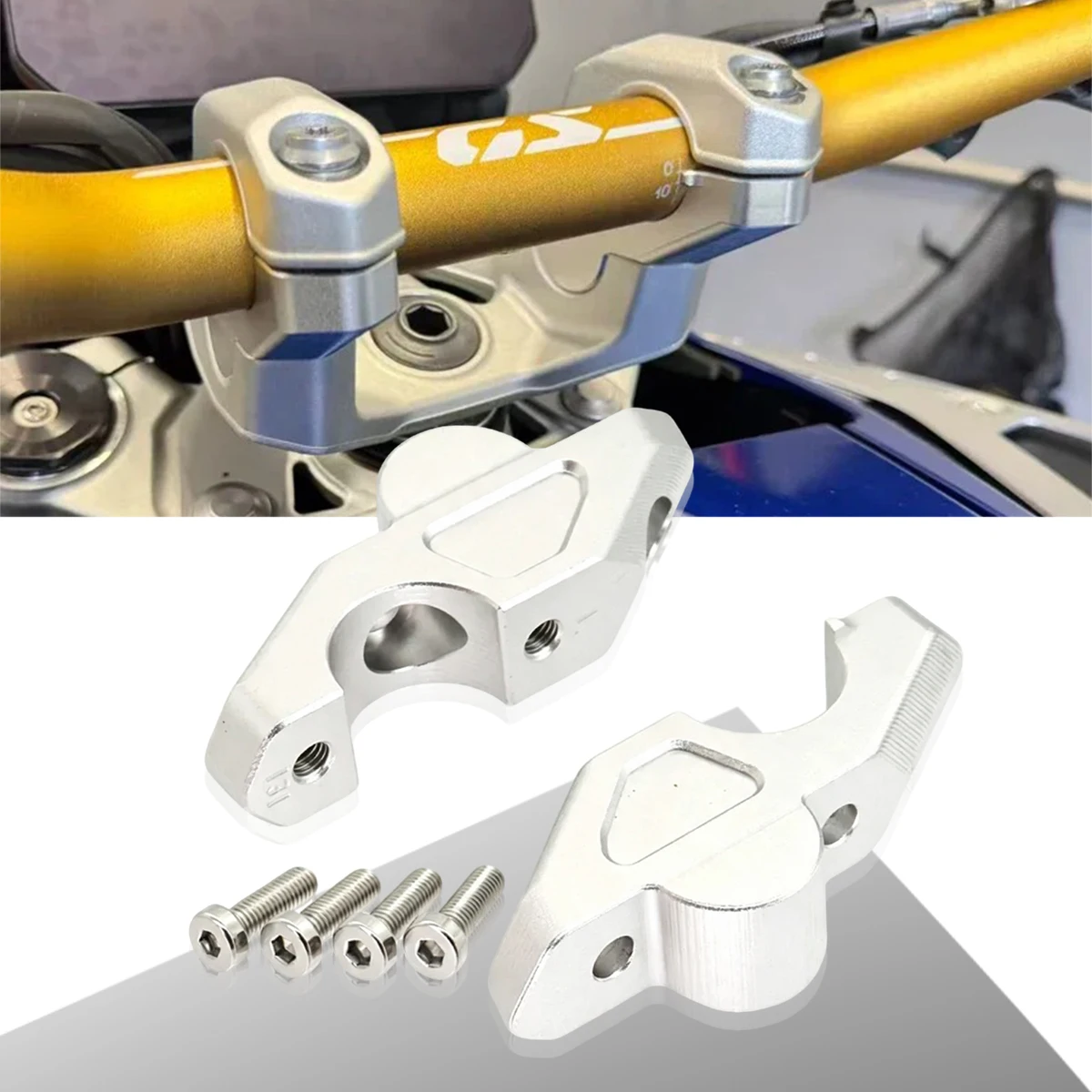 Motorcycle Handlebar Riser Drag Handle Bar Clamp For BMW R1300GS R1300 GS ADV 2023-25 Extend Adapter Accessories Handlebar Riser