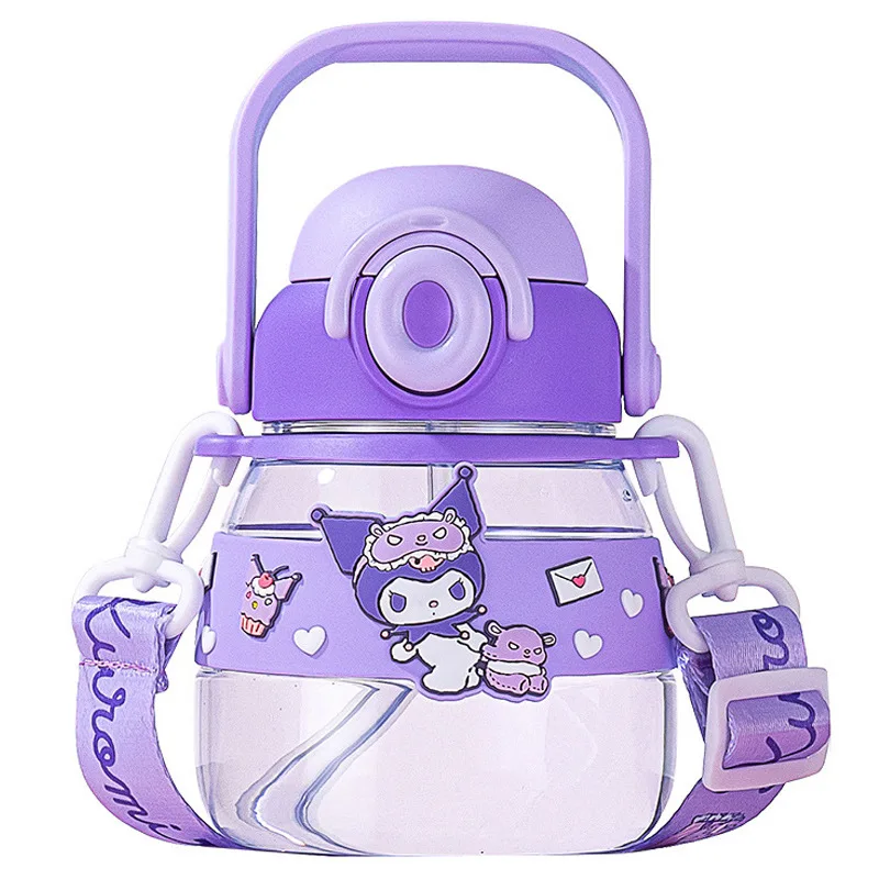 Sanrio Cup Kawaii Hellokitty Kuromi Melody Large Capacity Portable Straw Water Cup Ins Korean Cartoon Anime Friend Birthday Gift - view 6