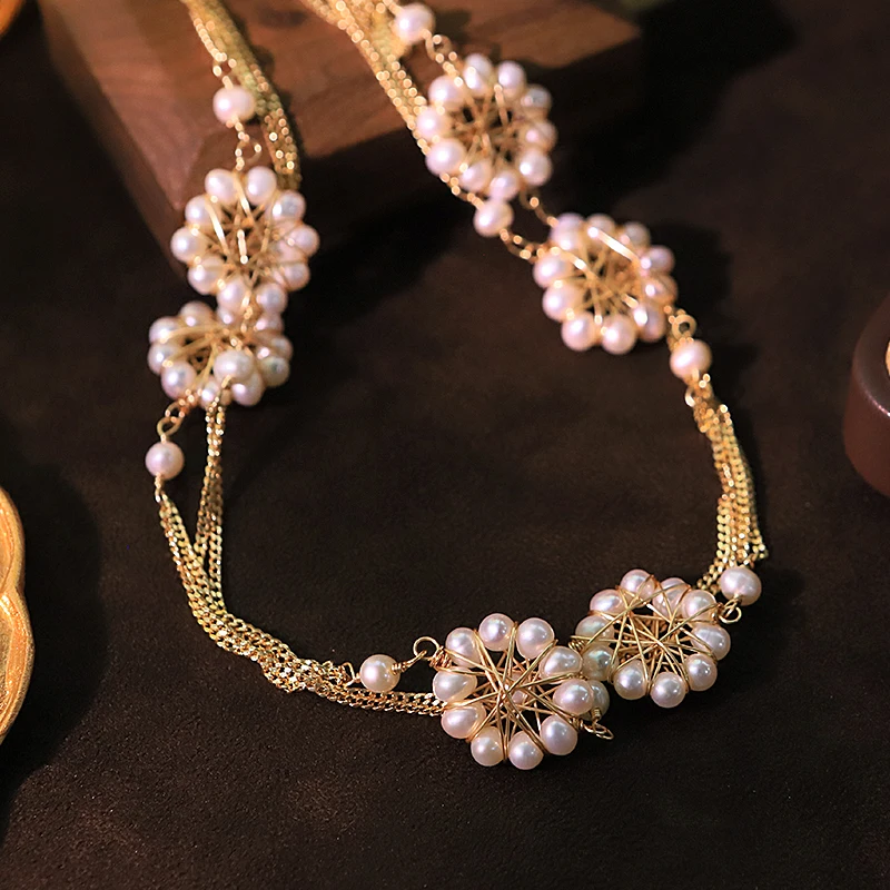 Kalung Liontin Rantai Sweater - Pearl Trim Chain ulasan dan harga
