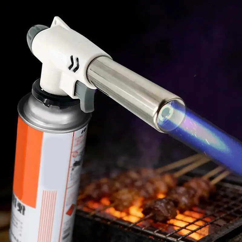 Portable Butane Gas Torch Adjustable High Heat Safe Ignition For Cooking Camping Welding Baking