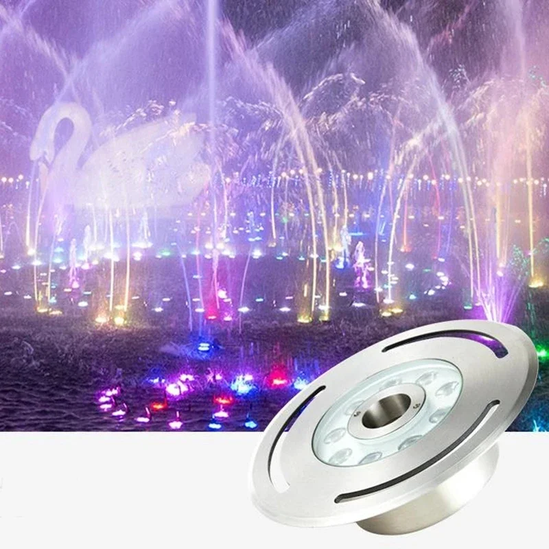 9W 12W RGB LED Swimming Pool Light IP68 Waterproof Embedded Fountain Lights 6W UnderWater Lamp Pond Led Piscina Luz Spotlight