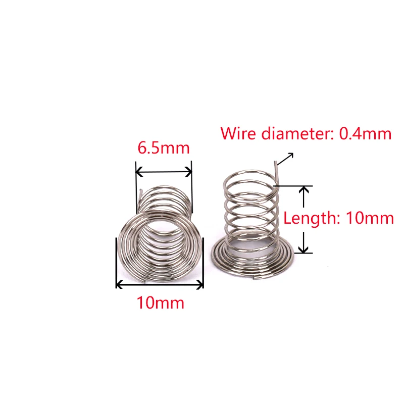 Stainless Steel Horn Type Button Key Ecentric Contact Touch Induction Compression Spring WD 0.3mm 0.4mm for PCB Switch 50Pcs