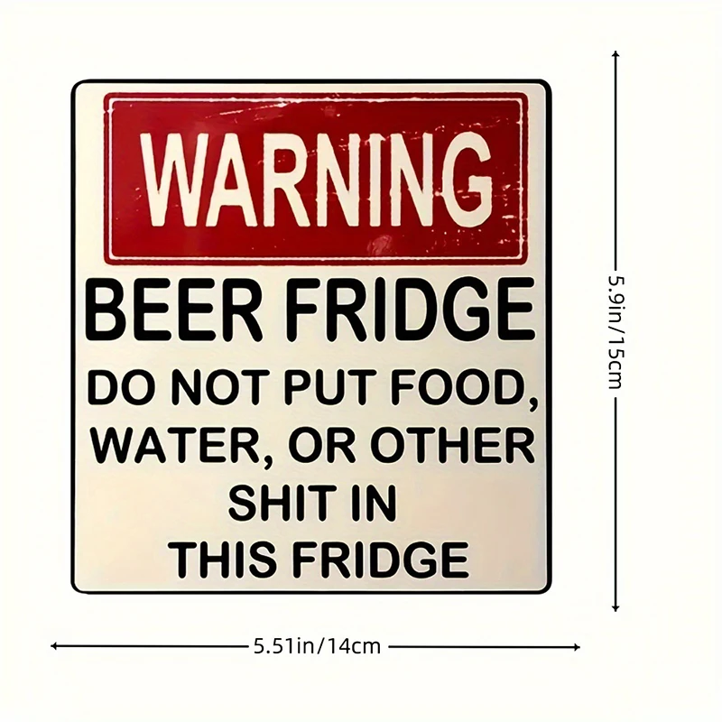 1pc, Funny Warning Sign Beer Stickers,Kitchen Accessaries, Kitchen Decor, Home Decor, Dorm Essential, Valentine's Day Gifts