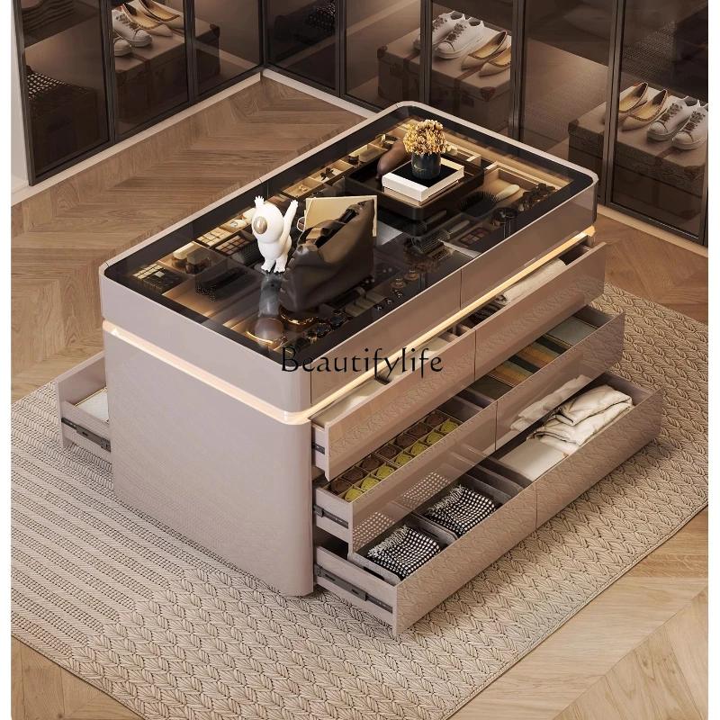 

Italian-Style Light Luxury Cloakroom Zhongdao Chest of Drawer Master Bedroom Storage Cabinet Modern Minimalist