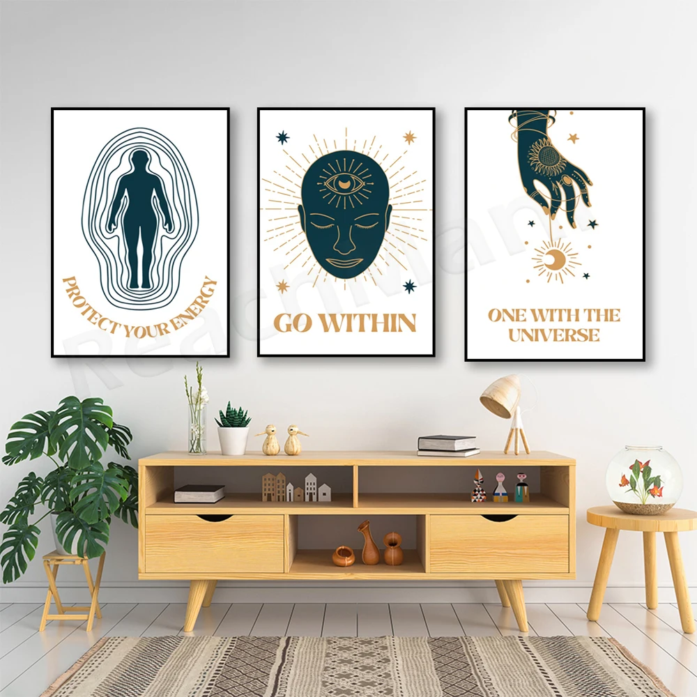 Aesthetic trendy bohemian spiritual awakening poster, positive affirmation, spiritual aesthetic poster