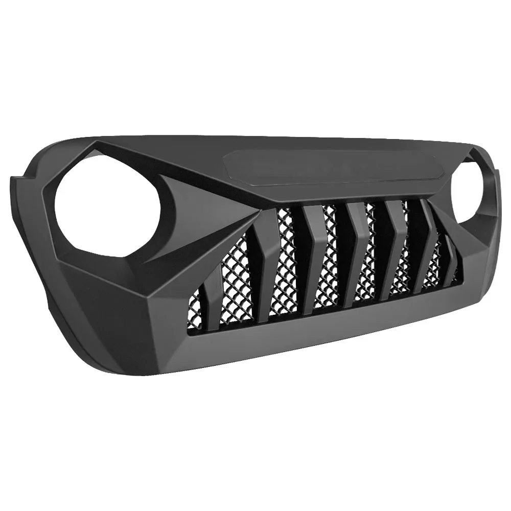 Front Grille Mesh Grill Racing Grills Offroad Bumper Grille With Light LED Factory For Jeep Wrangler JL Gladiator JT 2018-2021