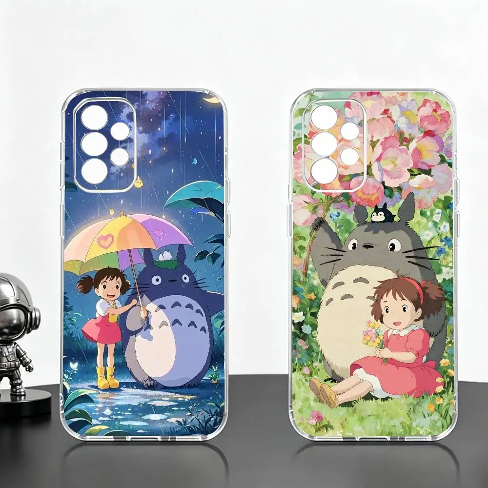 Cartoon T-Totoro-ES  Phone Case Transparent Silicone Soft For Samsung S25,S24,S21,S22,S23,S30,Ultra,S20,Plus,Fe