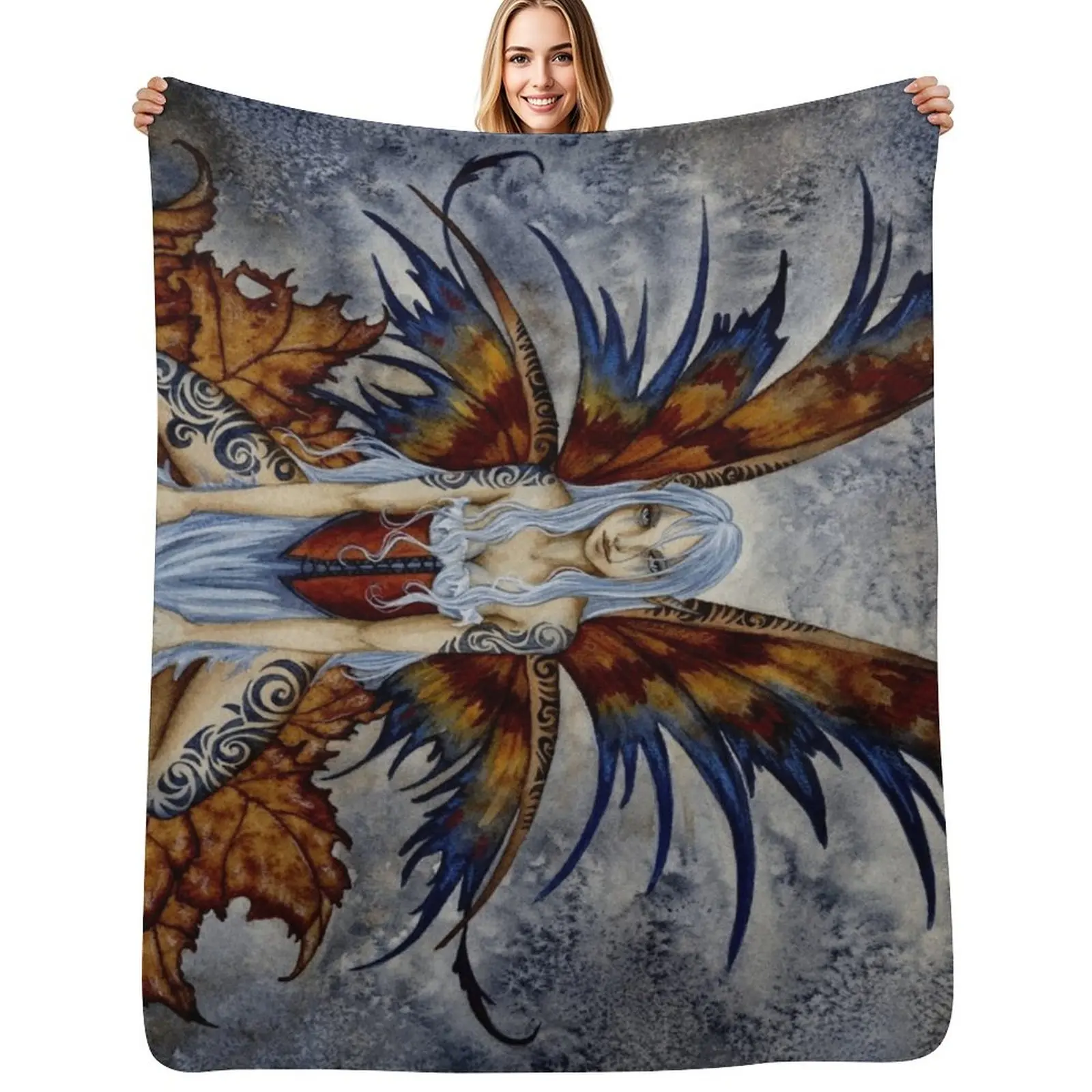 

Tattooed Fairy Throw Blanket Summer Cool Breathable Blanket for Sleeping