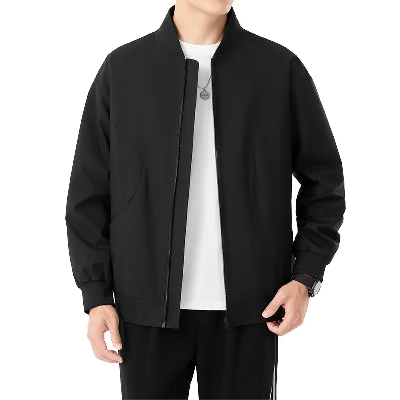 Men's Stand-Up Collar Casual Coat Spring Autumn 2025 Loose Cardigan Trendy Jacket Comfortable Fit Outerwear for Men