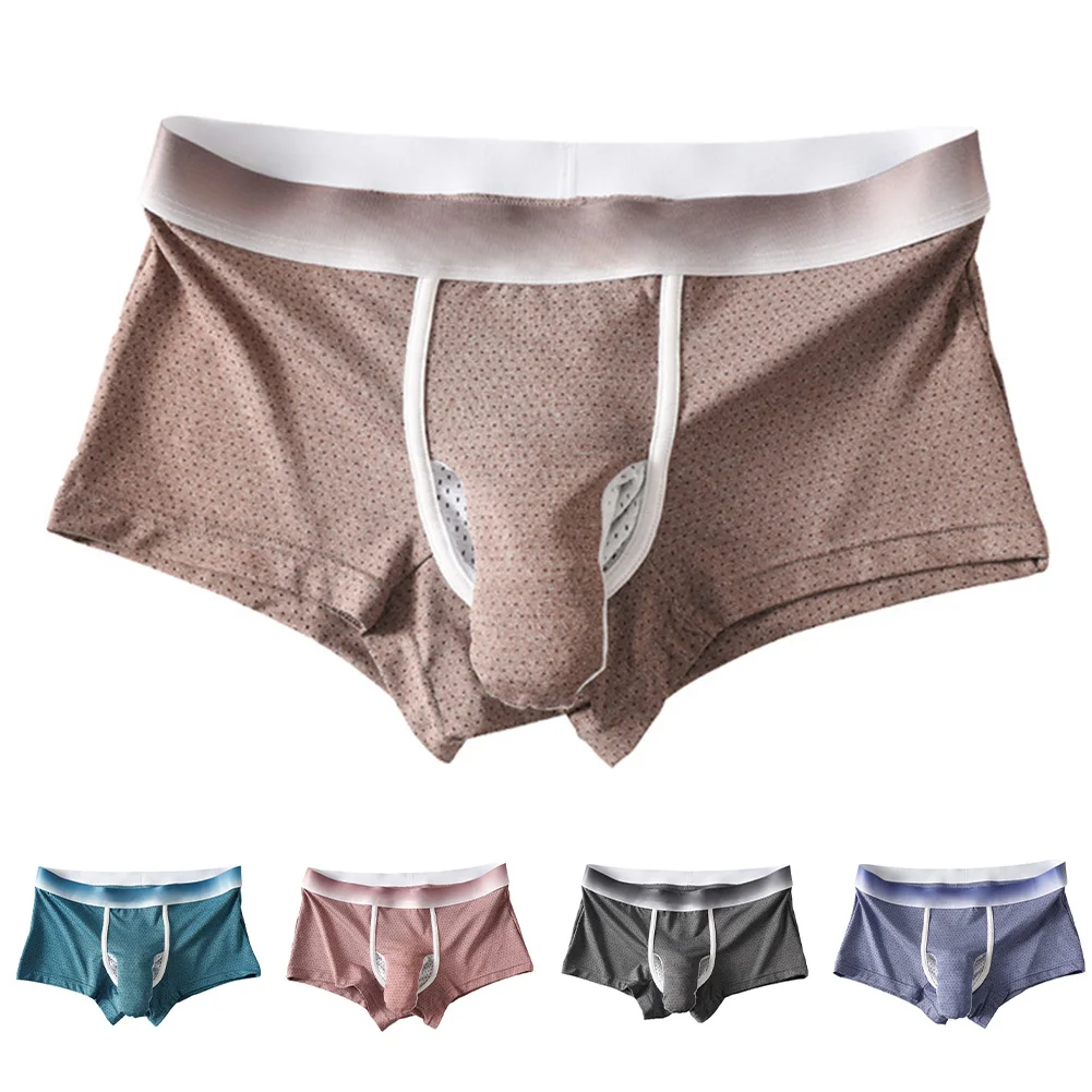 

1pc Men's Underwear Breathable Boxer Shorts U Convex Male Underpants Men's Trendy Boxer Panties Sexy Trunks