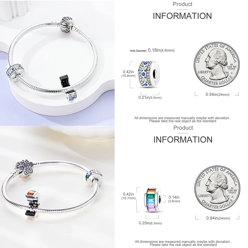 925 Sterling Silber Spacer Charm Perlen Schmetterling Blumen Stern Mond Bunt Lila DIY Armband Halskette Schmuck Geschenk für Frauen – Detail 17