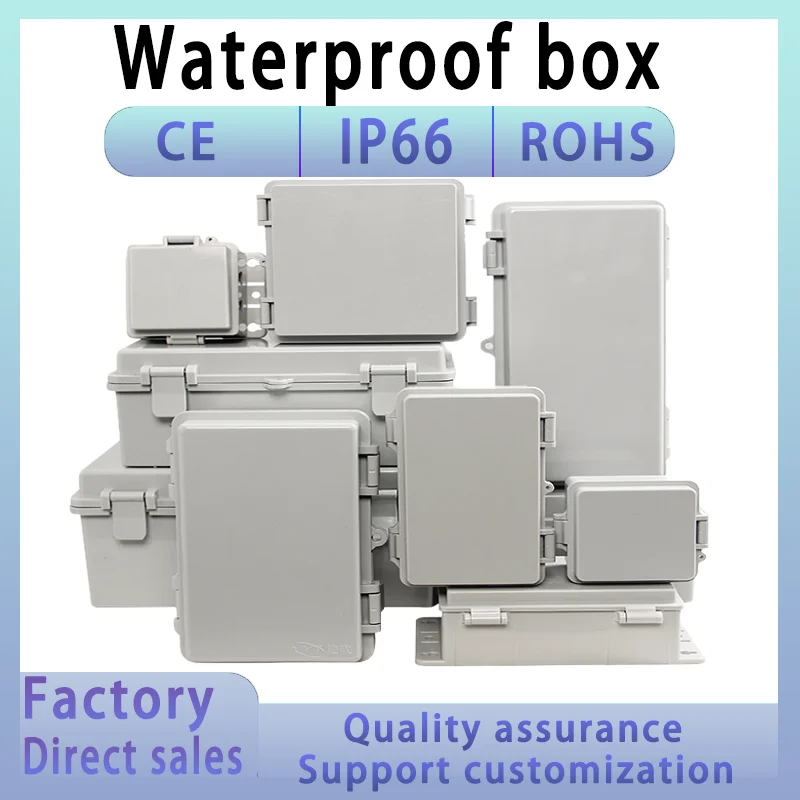 Outdoor IP66 ABS Plastic Enclosure Box Waterproof Power Junction Distribution Box for Electric Instrument Projects
