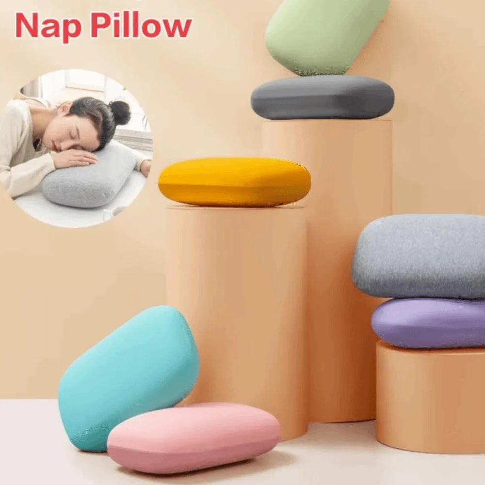 Tragbares Schwamm-Nickerchenkissen, weiches Macaron-Farben-Nackenkissen, multifunktionale Halswirbelstütze, Reise-Schlafkissen, Büro