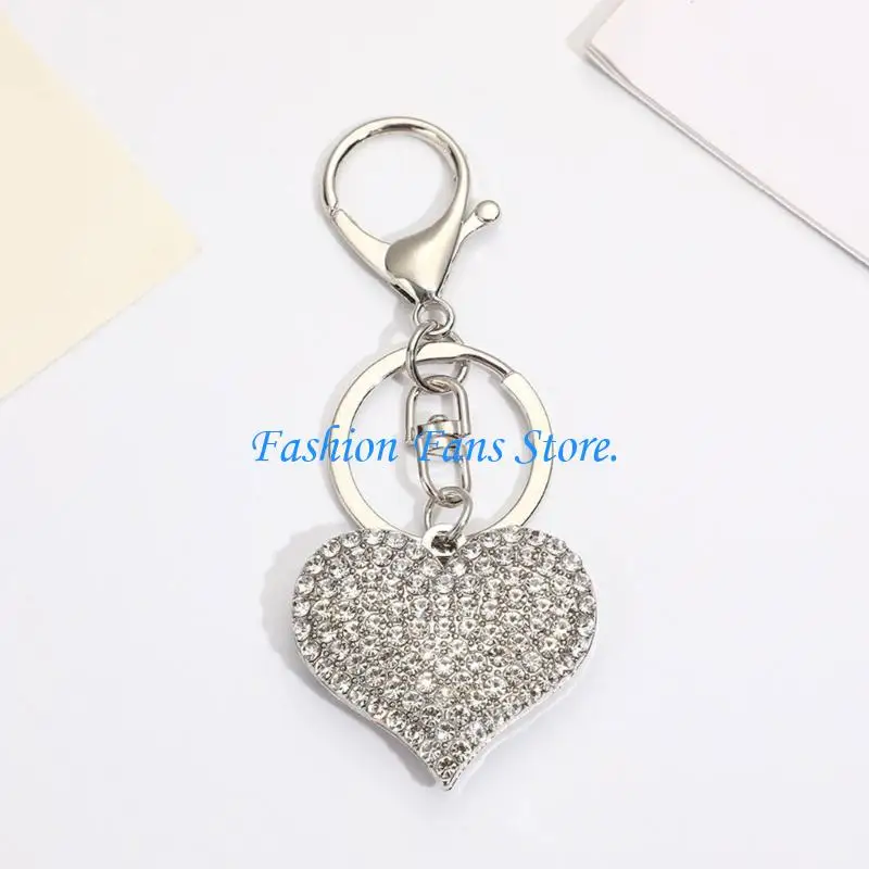 Heart Keychain with Sparkling Accent Lightweight Design Hanging Decoration