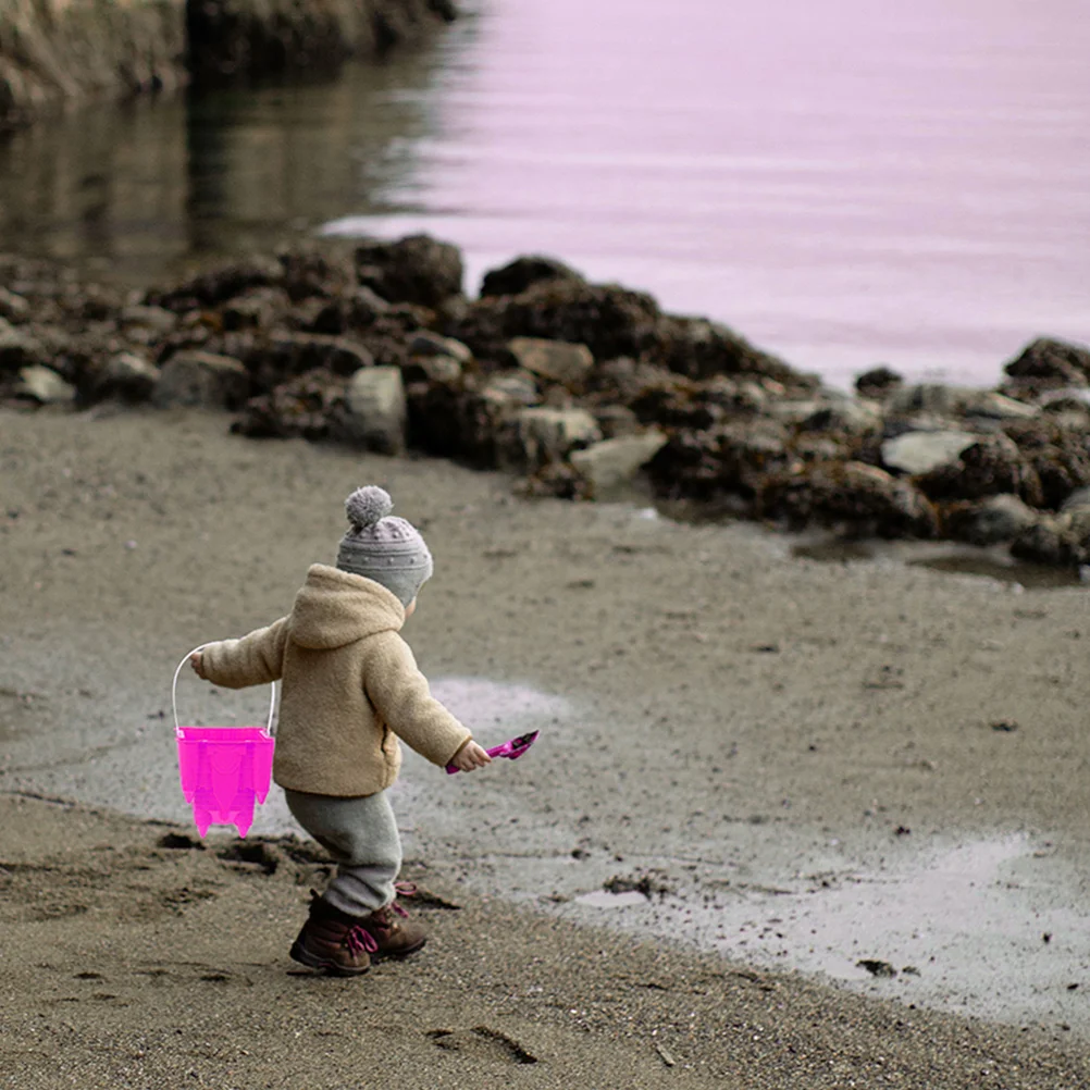 

6pcs Plastic Buckets Durable Kids Beach Toys Outdoor Water Garden Tool Storage Rustic Design Practical Use Strong