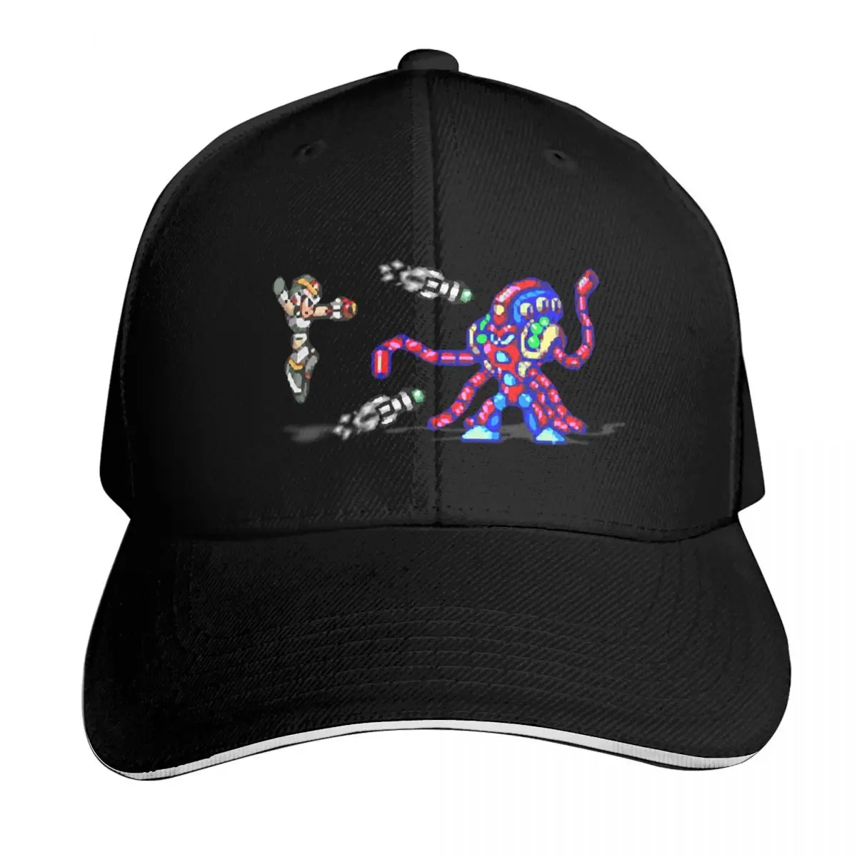 Mega Man X vs. Launch Octopus Baseball Cap Hat Beach Sunscreen Military Tactical Cap Sun Cap Women Caps Men's