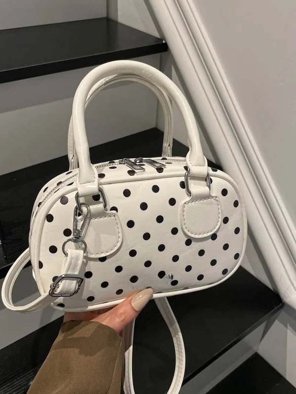 Korean Style Polka Dot Handbag Sweet Cool Small Square Fashion Single Shoulder Slant Cross Bag Early Autumn New Model