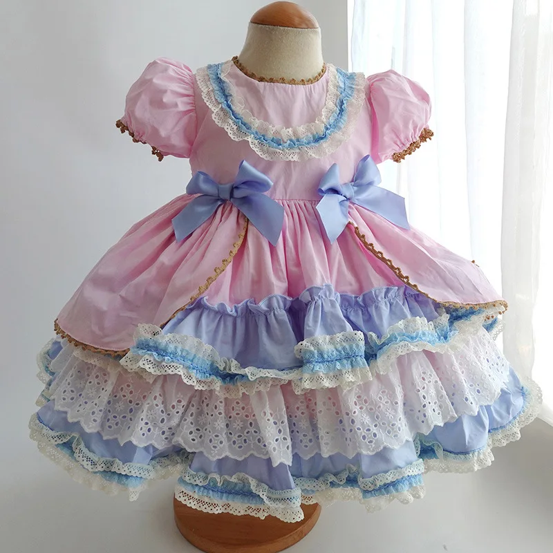 Summer Kids Dress for Girls Baby Lolita Party Pastel Dress Girls Wedding Party Princess  Lolita Vestidos Costume for Girls 2022