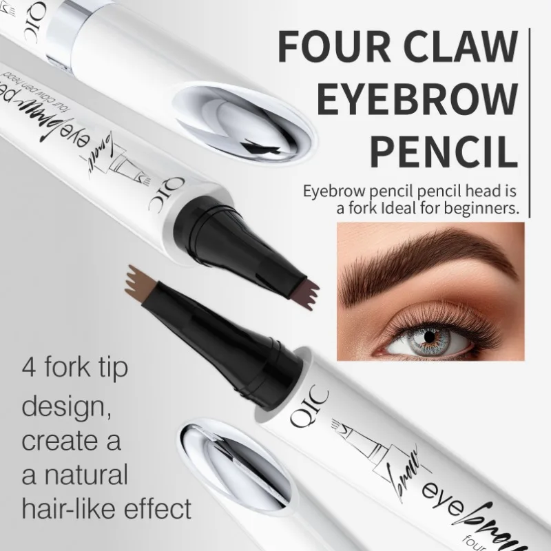 Stylo à sourcils liquide Ultra-fin, 4 Points, imperméable et résistant à la sueur, longue durée, maquillage marron foncé