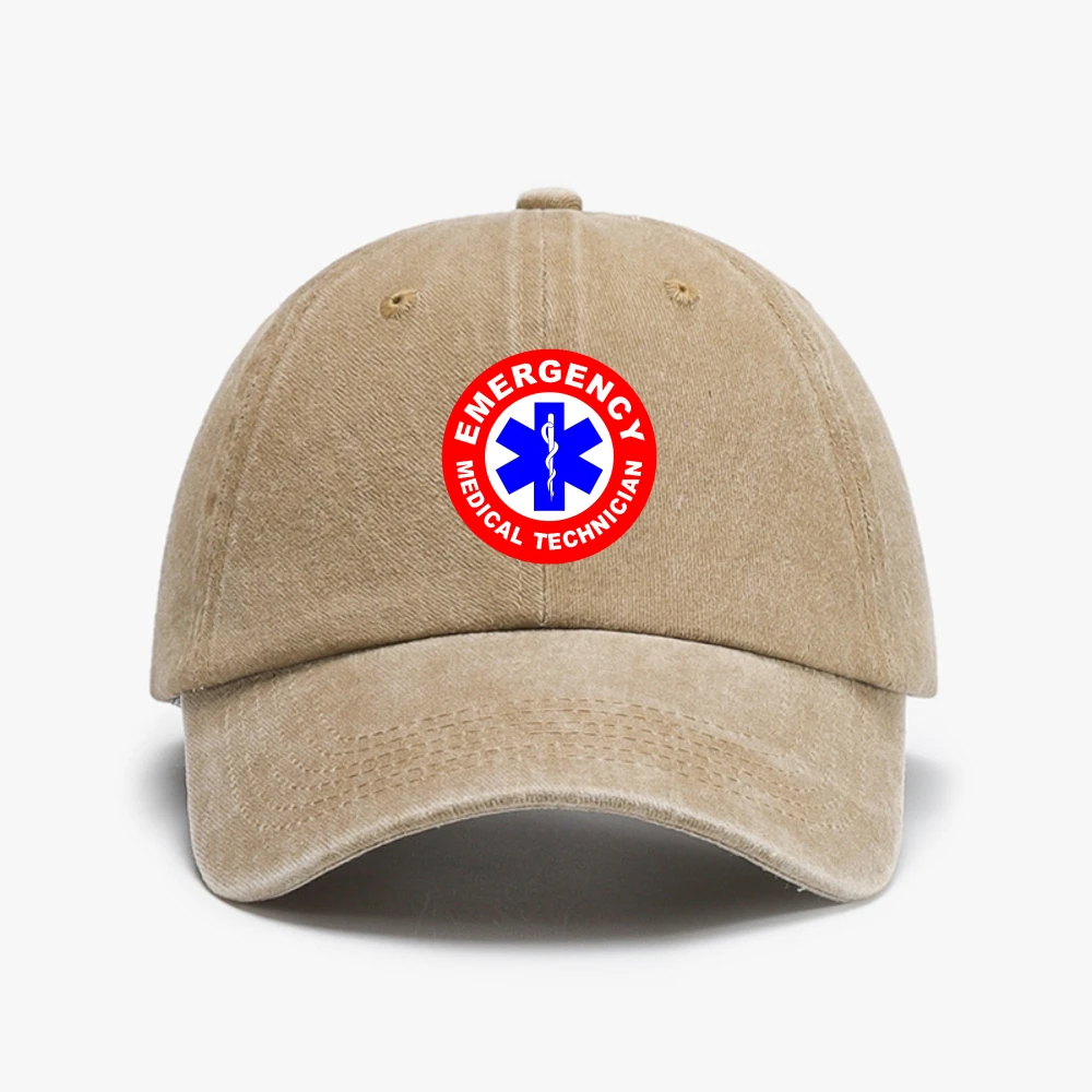 

Star Of Life Baseball Cap Adult emergency rescue EMT hat Emergency Medical Technician Washed denim hats