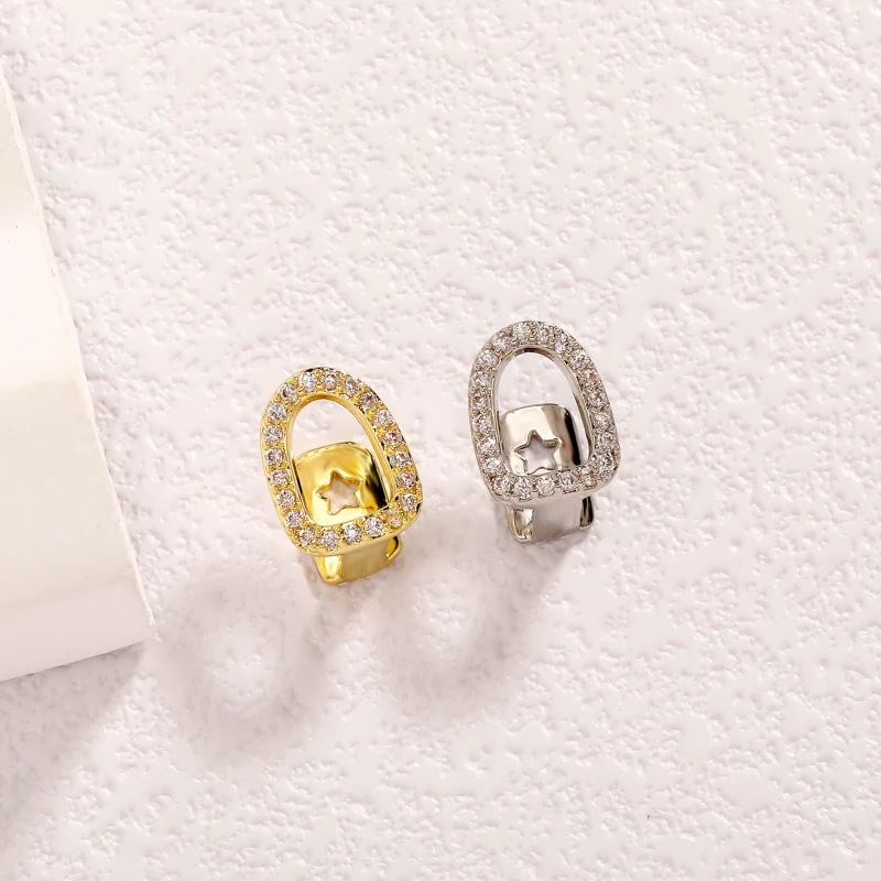 

Single Full CZ Hip Hop Single Full CZ Stone Hollow Teeth Grillz Dental Grills Shiny Zircon Tooth Caps For Women And Men Jewelry