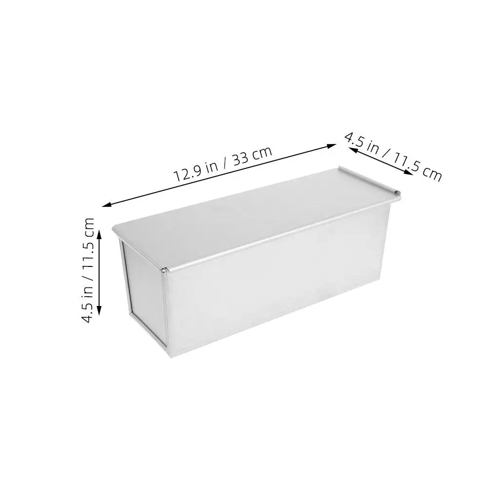 Professional Toast Mold Aluminum Alloy Loaf Pan with Slide Cover Fast Even Heating Non-Stick Surface for Family Party Baking