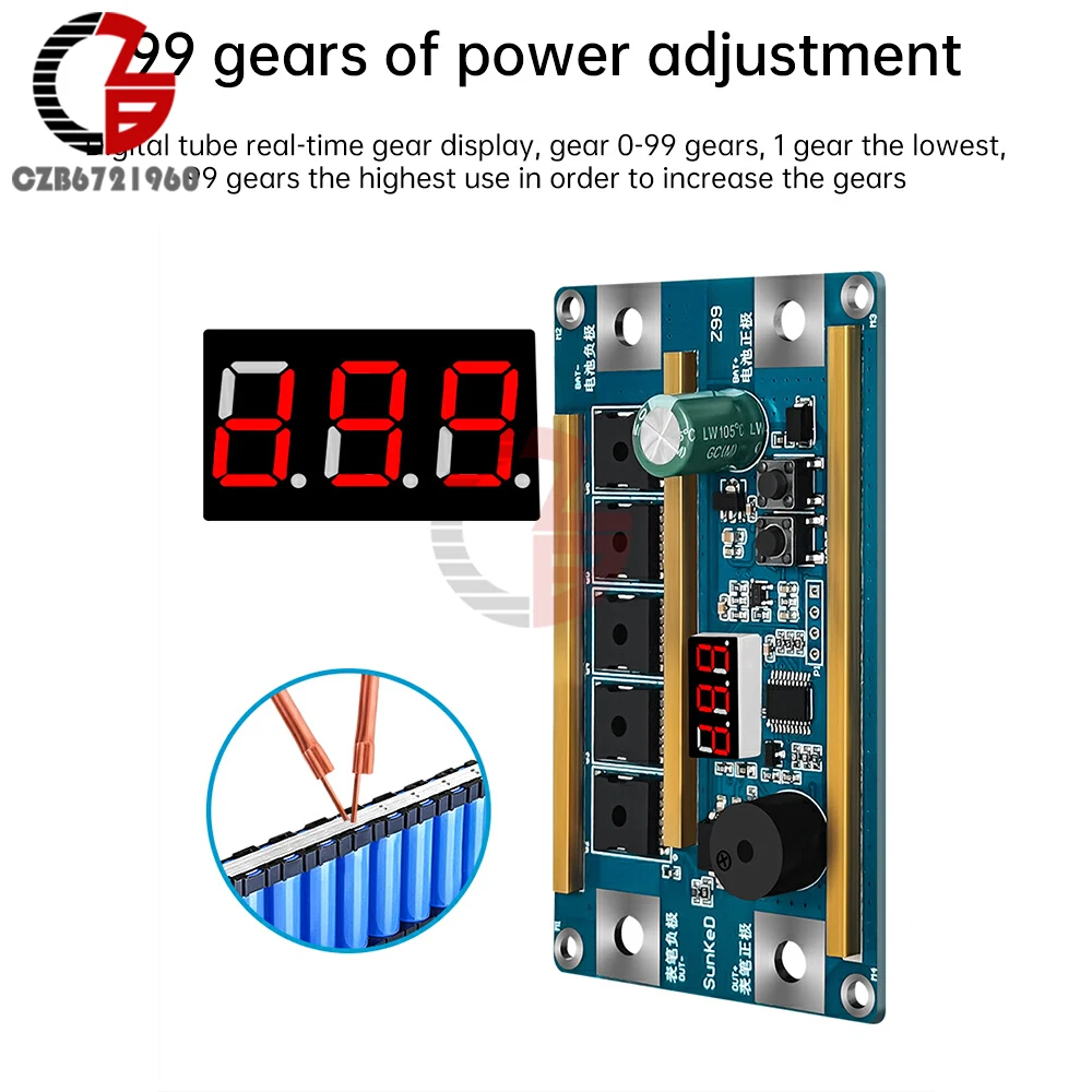 99 Versnellingen Puntlasser DIY Kits 12 V 18650 Lithiumbatterij Energieopslag 5 MOS Transistors Puntlassen Besturingskaart Nikkel Vel