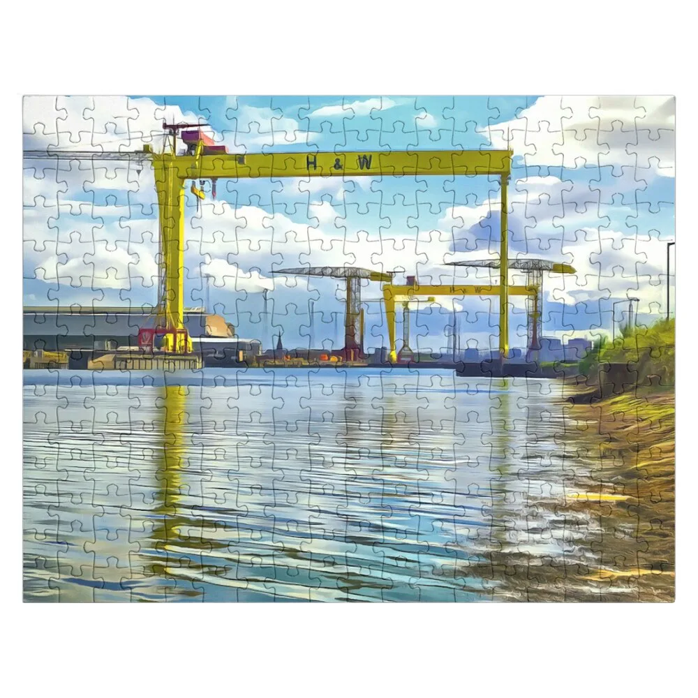 

The Cranes of Belfast, Ireland. (Painting) Jigsaw Puzzle Christmas Gifts Jigsaw Puzzle For Kids Personalized Wooden Name Puzzle